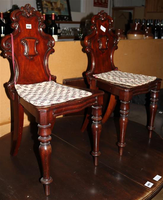 Pair of hall chairs